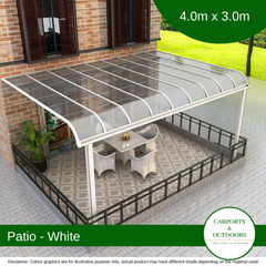 Patio Cover- Pergola Kit - 4.0m x 3.0m - WHITE