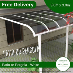 Patio Cover Kit - 3.0m x 3.0m - WHITE